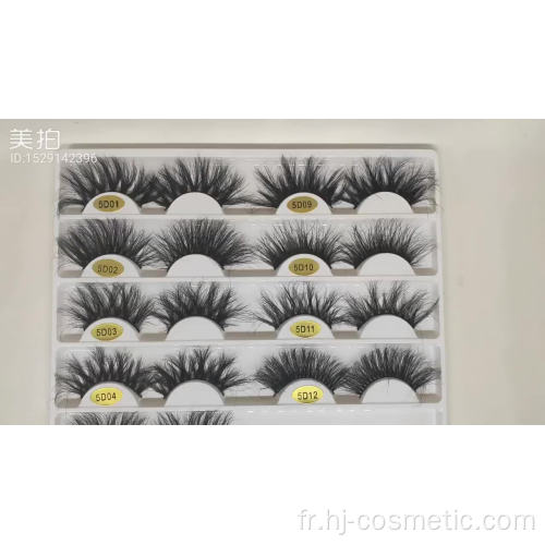 Faux cils 3d fourrure de vison cils 3d vison avec boîte